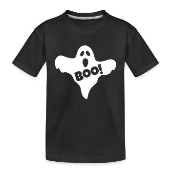 Ghost Boo - Kinder Premium Bio T-Shirt - Schwarz - Vorne
