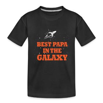 Meilleur papa dans la galaxie - T-shirt bio Premium Enfant - noir - Devant