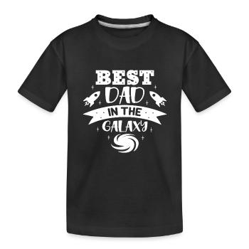 Meilleur papa dans la galaxie - T-shirt bio Premium Enfant - noir - Devant