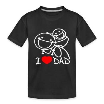 i love dad se - Kids' Premium Organic T-Shirt - black - Front