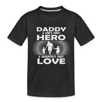 DAD HERO LOVE | Father's Day Father's Day - Kids' Premium Organic T-Shirt - black - Front