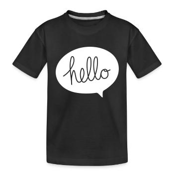 HELLO Sprechblase - Kinder Premium Bio T-Shirt - Schwarz - Vorne