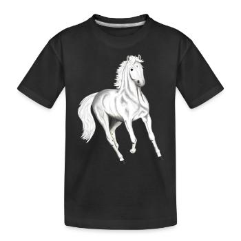 Langarmshirt mit Pferdemotiv Geronimo - Kinder Premium Bio T-Shirt - Schwarz - Vorne