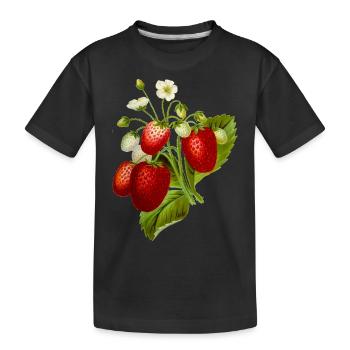 fraises Illustration - T-shirt bio Premium Enfant - noir - Devant