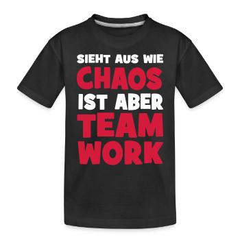 Teamwork - Kinder Premium Bio T-Shirt - Schwarz - Vorne