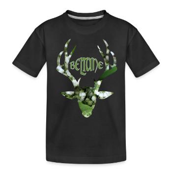 beltane tête de cerf muguet - T-shirt bio Premium Enfant - noir - Devant