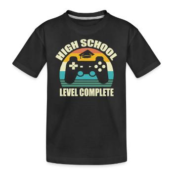 High School Idea Gift Gamer Bac Video Games Fac Console - Kids' Premium Organic T-Shirt - black - Front