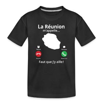 La Réunion m'appelle faut que j'y aille - T-shirt bio Premium Enfant - noir - Devant