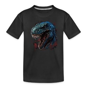 T-Rex hat schlechte Laune - Kinder Premium Bio T-Shirt - Schwarz - Vorne