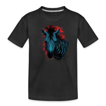 Zebra - Kids' Premium Organic T-Shirt - black - Front