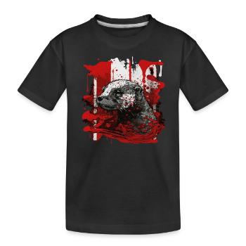 Eurasian river otter - Kids' Premium Organic T-Shirt - black - Front