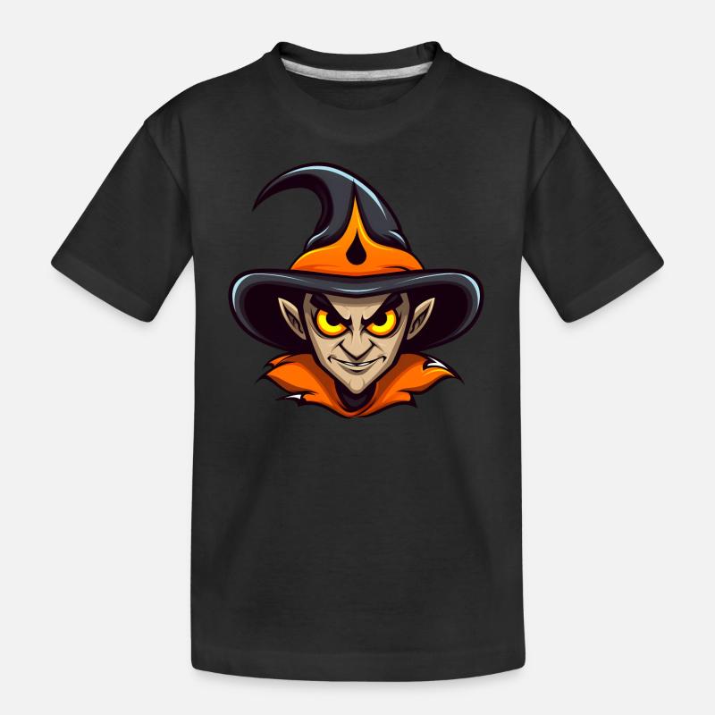 Süßer Halloween Hexer - Kinder Premium Bio T-Shirt - Schwarz