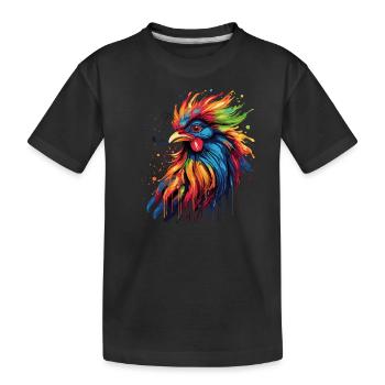 Un coq fier - T-shirt bio Premium Enfant - noir - Devant