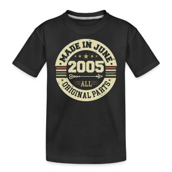 June 2005 Birthday Present June 2005 June 2005 - Kids' Premium Organic T-Shirt - black - Front