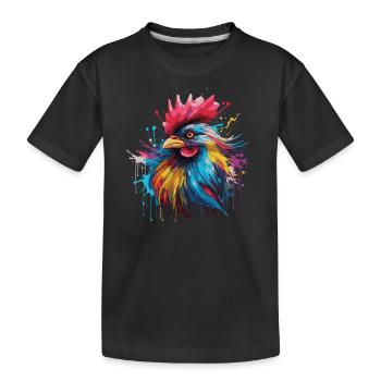 Un coq fier - T-shirt bio Premium Enfant - noir - Devant