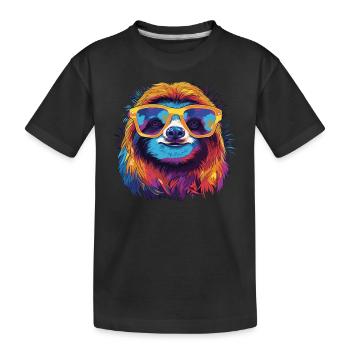 Cool Sloth - Kids' Premium Organic T-Shirt - black - Front