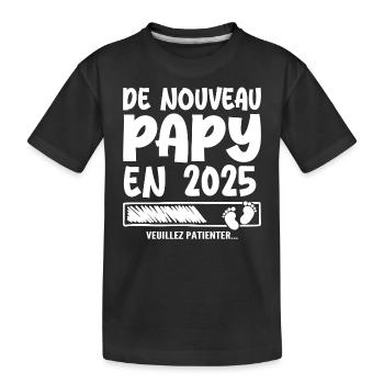 2025 wieder Opa - Kinder Premium Bio T-Shirt - Schwarz - Vorne