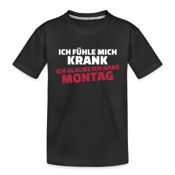 Montag - Kinder Premium Bio T-Shirt - Schwarz - Vorne