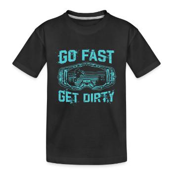Ride Fast, Get Dirty - Motocross Saying - Kids' Premium Organic T-Shirt - black - Front