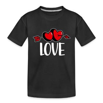 valentine day Love, amour, st valentin - T-shirt bio Premium Enfant - noir - Devant