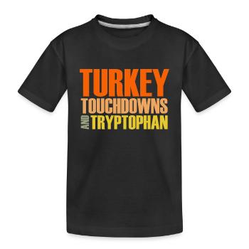 Thanksgiving-Football-Spaß - Kinder Premium Bio T-Shirt - Schwarz - Vorne