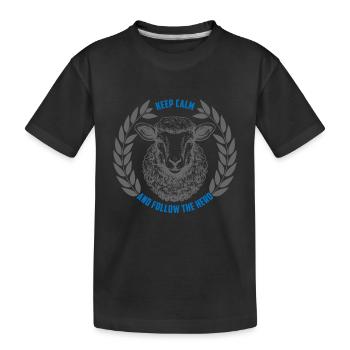 Schaf bleib ruhig und folge der Herde - Kinder Premium Bio T-Shirt - Schwarz - Vorne