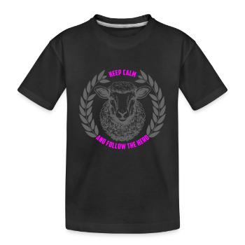 Schaf bleib ruhig und folge der Herde - Kinder Premium Bio T-Shirt - Schwarz - Vorne