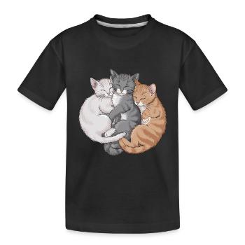 Niedliche Katzen schmusen zusammen für - Kinder Premium Bio T-Shirt - Schwarz - Vorne