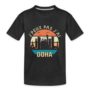 Doha. Je peux pas j'ai Doha qatar - T-shirt bio Premium Enfant - noir - Devant