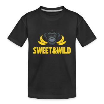 Süß und Wild - Kinder Premium Bio T-Shirt - Schwarz - Vorne