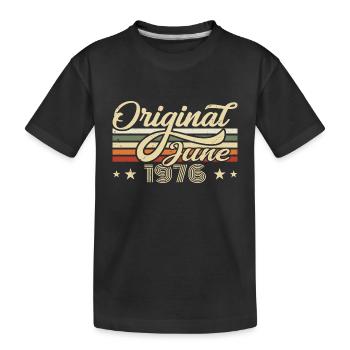 June 1976 | Birthday 1976 Vintage June 1976 - Kids' Premium Organic T-Shirt - black - Front