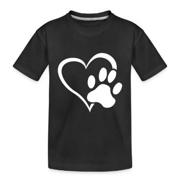 Chien Patte Chien Coeur Patte Chien Amour Chien Propriétaire - T-shirt bio Premium Enfant - noir - Devant
