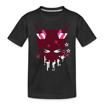 Teufel Skull mit Sternenhörner - Kinder Premium Bio T-Shirt - Schwarz - Vorne