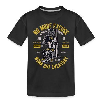 GYM - Kids' Premium Organic T-Shirt - black - Front