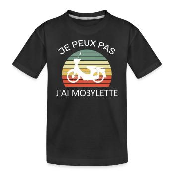 Je peux pas j’ai mobylette - T-shirt bio Premium Enfant - noir - Devant