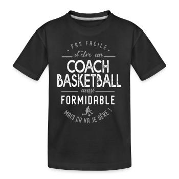 coach basketball formidable sport basketball - T-shirt bio Premium Enfant - noir - Devant