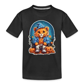 Modèle vierge de lion d’Halloween 3.0 - T-shirt bio Premium Enfant - noir - Devant