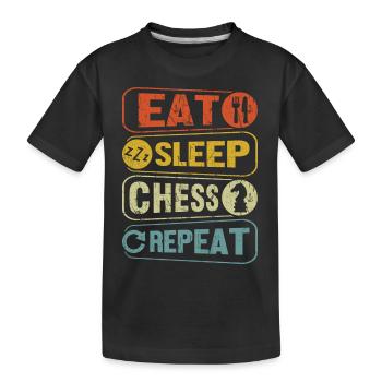 Eat Sleep Chess Repeat - T-shirt bio Premium Enfant - noir - Devant
