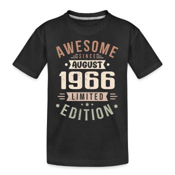 August 1966 Birthday in August 1966 Vintage 1966 - Kids' Premium Organic T-Shirt - black - Front