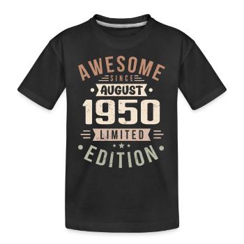 August 1950 Birthday in August 1950 Vintage 1950 - Kids' Premium Organic T-Shirt - black - Front