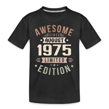 August 1975 Birthday in August 1975 Vintage 1975 - Kids' Premium Organic T-Shirt - black - Front