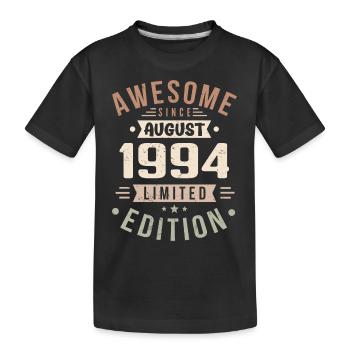 August 1994 Geburtstag im August 1994 Vintage 1994 - Kinder Premium Bio T-Shirt - Schwarz - Vorne