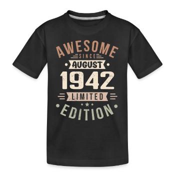 August 1942 Birthday in August 1942 Vintage 1942 - Kids' Premium Organic T-Shirt - black - Front