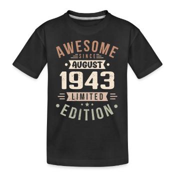 August 1943 Geburtstag im August 1943 Vintage 1943 - Kinder Premium Bio T-Shirt - Schwarz - Vorne