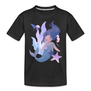 Meerjungfrau - Kinder Premium Bio T-Shirt - Schwarz - Vorne