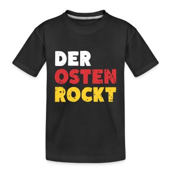 Der Osten Rockt Ossi Ostdeutschland - Kinder Premium Bio T-Shirt - Schwarz - Vorne