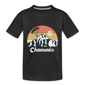 Gleitschirmfliegen Chamonix Mont Blanc - Kinder Premium Bio T-Shirt - Schwarz - Vorne