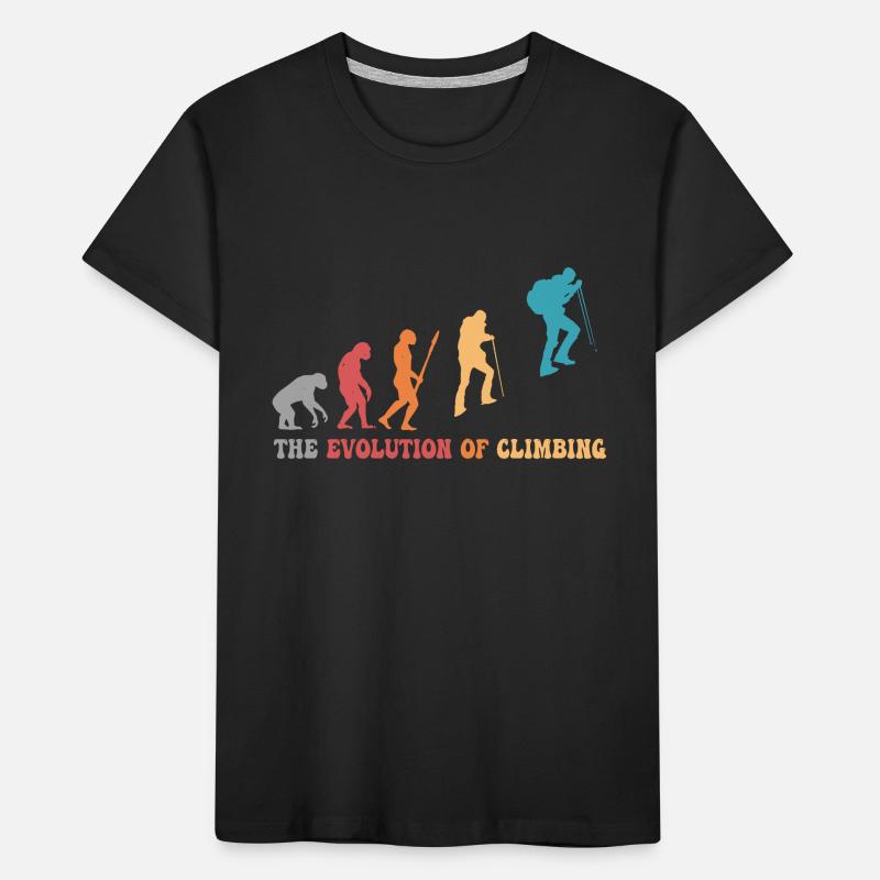 Klettern Evolution des Kletterns Bergsteiger-Humor Kinder Premium Bio T-Shirt