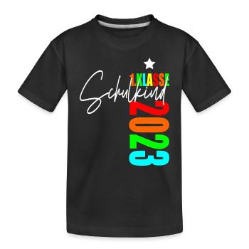 Schulkind 2023 1. Klasse - Kinder Premium Bio T-Shirt - Schwarz - Vorne