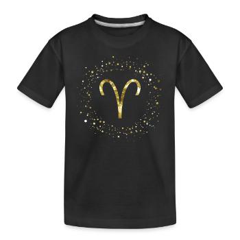 Aries Zodiac Sign - Kids' Premium Organic T-Shirt - black - Front